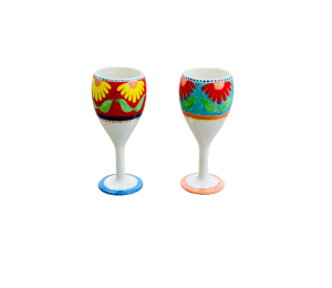Gilbert Color Me Mine Floral Wine Glass Set